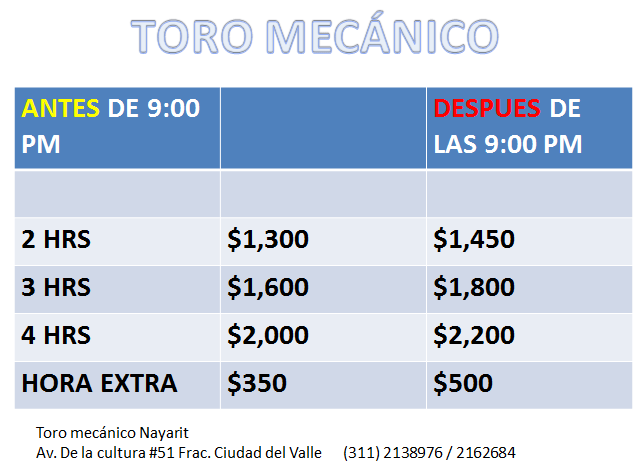 Precio 2018 toro mecanico